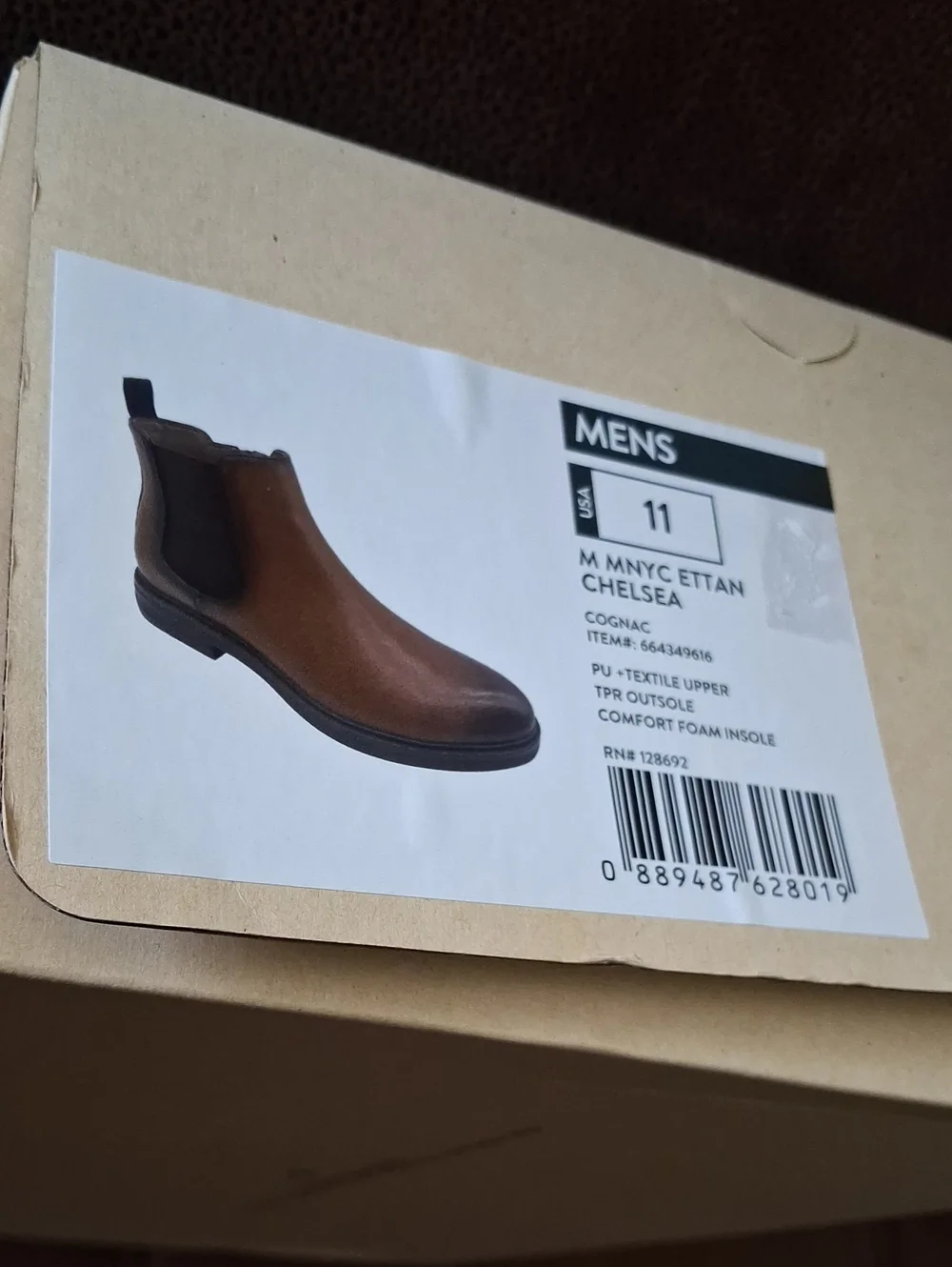 Madden NYC Men's Ettan Chelsea Zip Ankle Boots - Cognac Size 11
